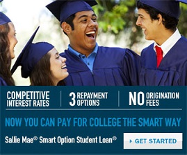 Competitive interest rates, 3 repayment options, no origination fees, now you can pay for college the smart way.  Sallie mae, smart option student loan. Get started.